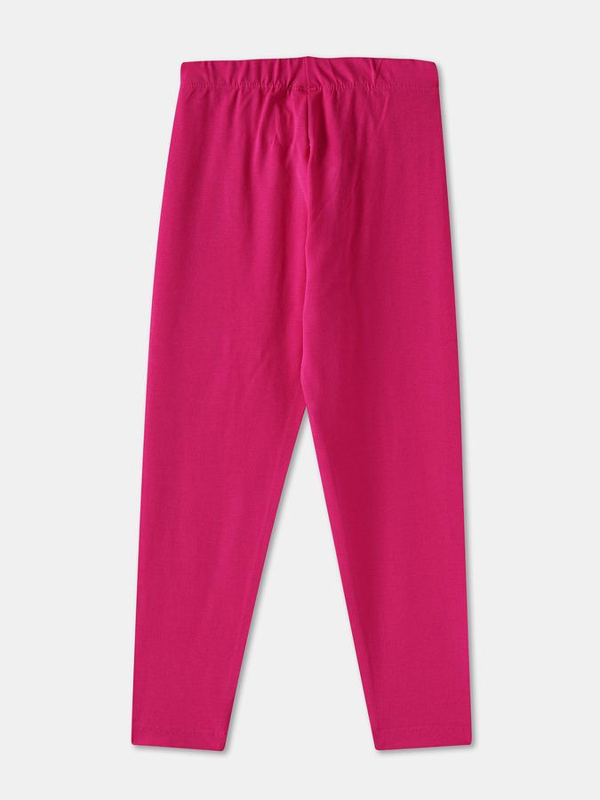 Girls Solid Full Length Mid Rise Legging