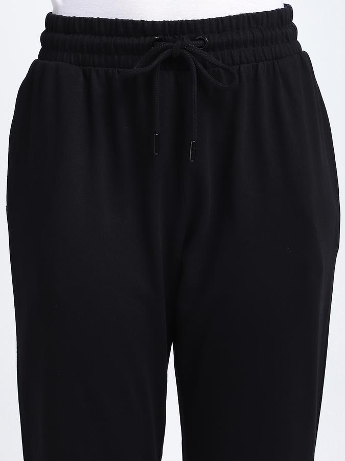 Women Cotton Blend Jogger Mid Rise Solid Pants