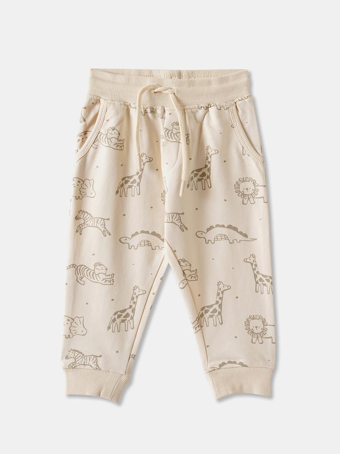 R&B Boys' Beige Printed Co-ord Set
