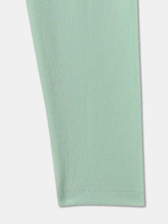 Girls Blend Solid Fitted Full Length Elastic Waist Legging