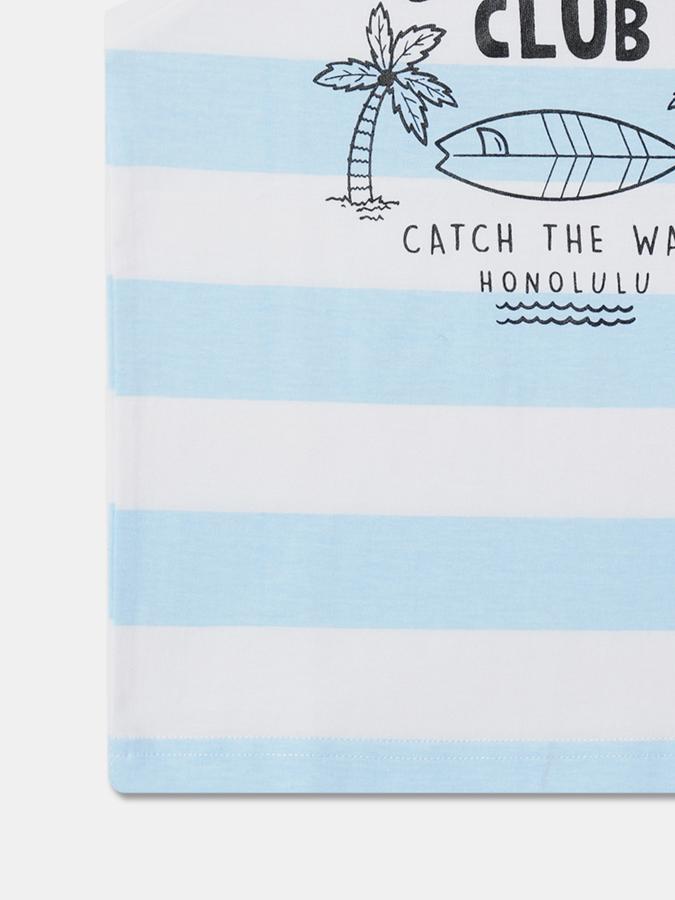 Boys Striped Round-Neck Relaxed Fit T-Shirt image number 3