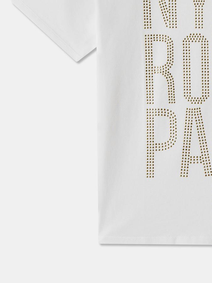 Studded T-Shirt With Crew Neck and Short Sleeves image number 3