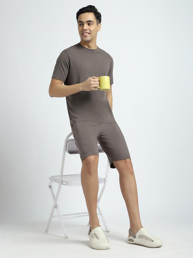 Men Cotton Modal Relaxed Fit Drawstring Waist Solid Sleep Shorts