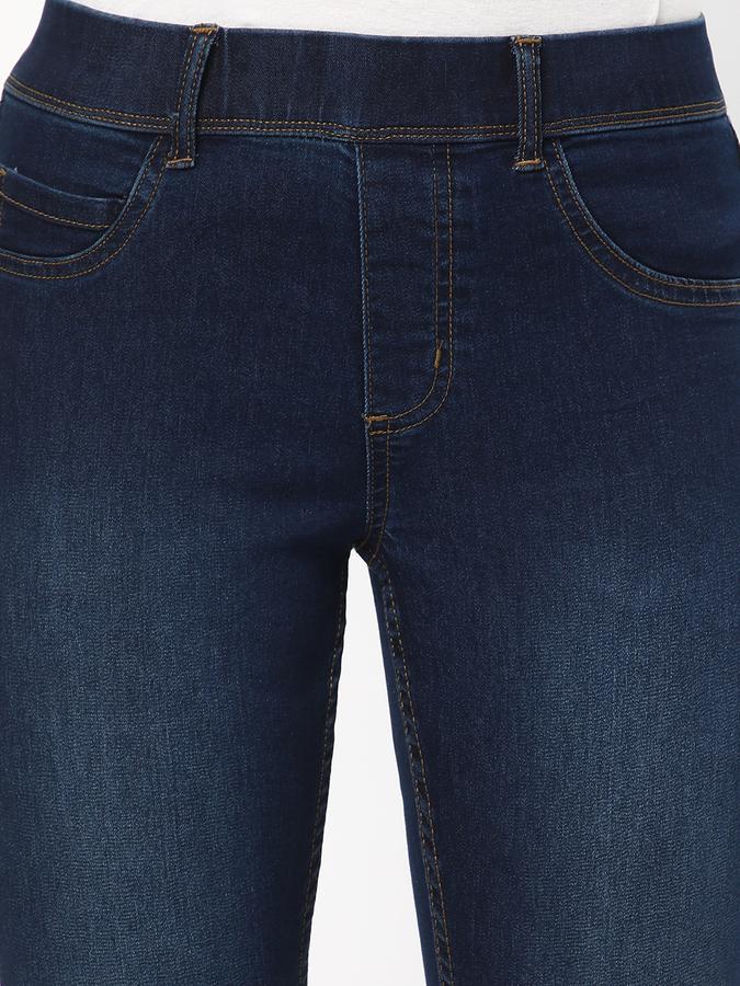 Women Mid-Wash Skinny Fit Jeggings image number 3