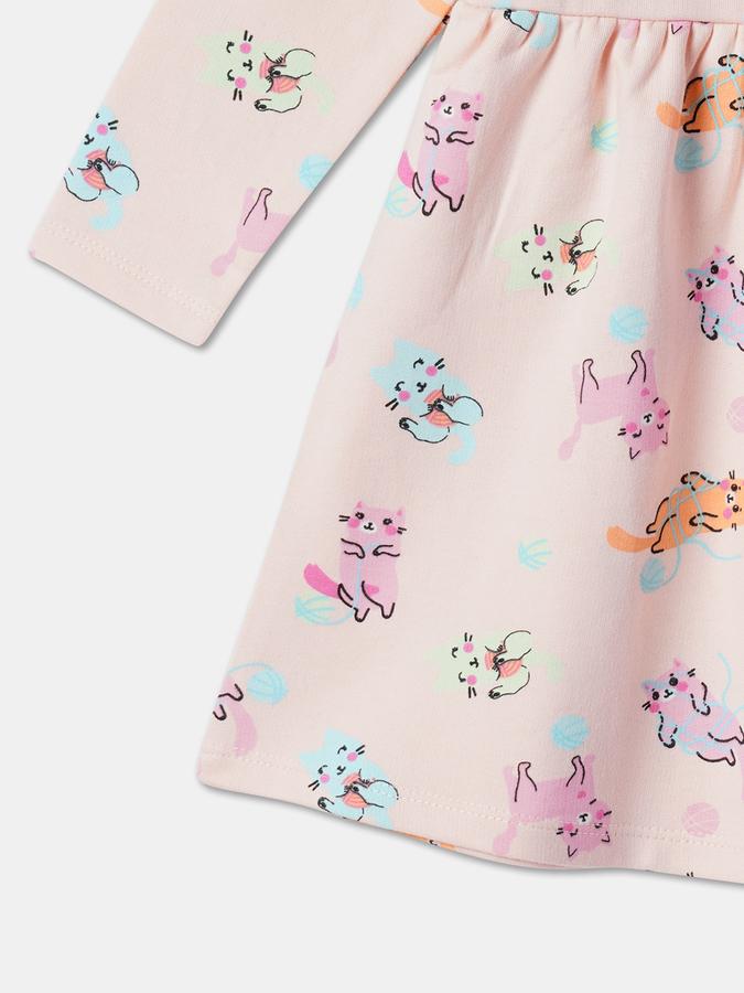 Girls Graphic Print A-Line Dress image number 3