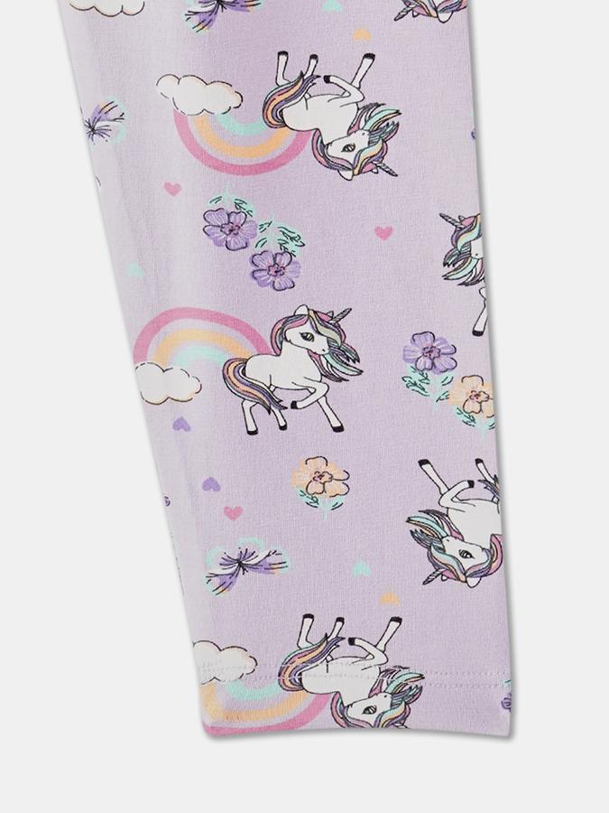Girls Printed Slim Fit Elasticated Waist Legging