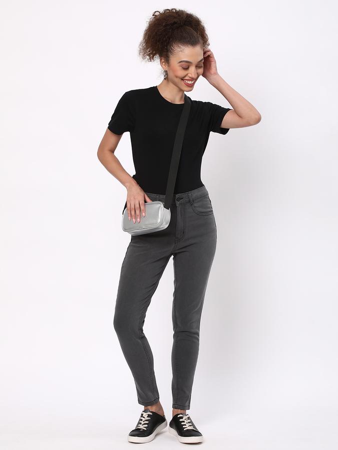 Women Cotton Regular Fit Crew Neck Solid T-shirt