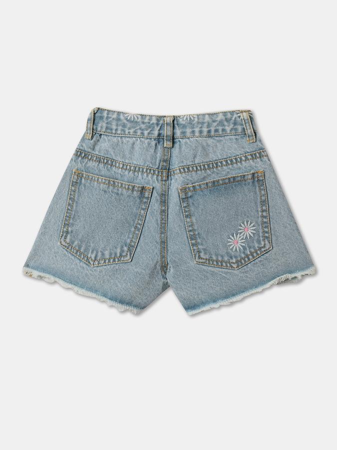 Girls Embroidered Regular Fit Shorts image number 1