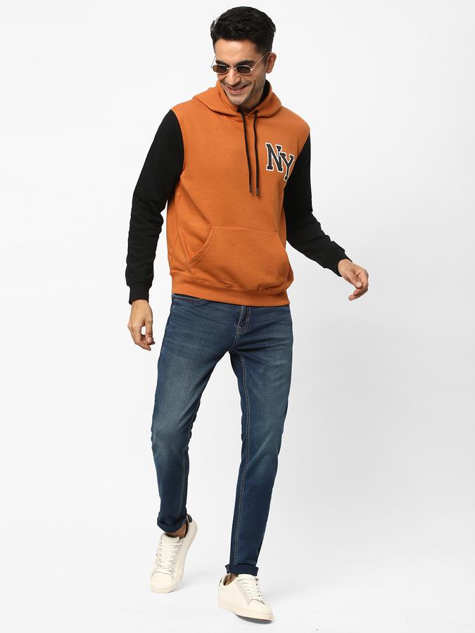 Men Colourblock Regular Fit Hooded Sweatshirt image number 1