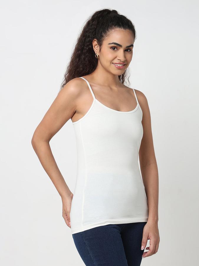 Women Cotton Slim Fit Scoop Neck Solid Camisole