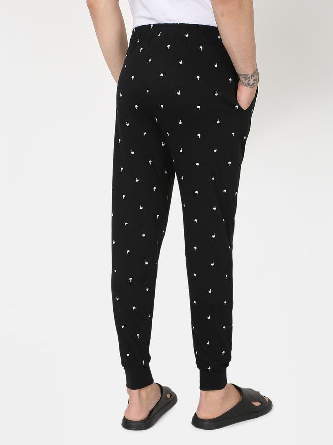 Men Micro Print Joggers with Insert-Pockets image number 3