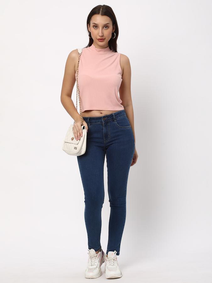 Women Regular Fit Top with High Neck image number 1