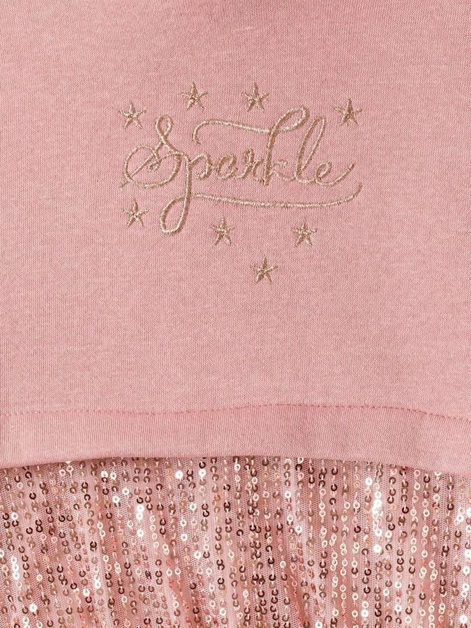 Girls Fleece Sequin Hooded Sweatshirt And Trousers Set