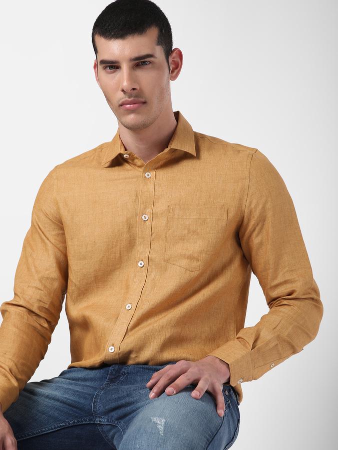 R&B Yellow Men Casual Shirts