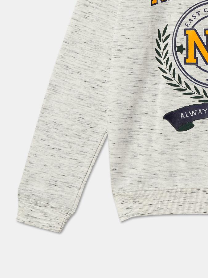 Boys Cotton Regular Fit Crew Neck Graphic Sweatshirt