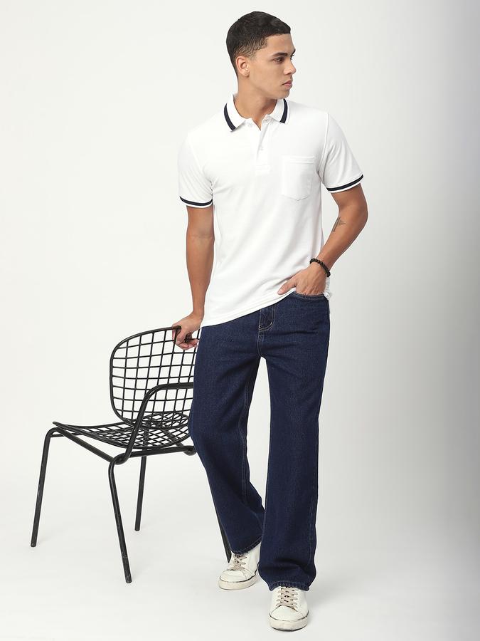 Men Polycotton Regular Fit Polo Neck Solid T-shirt