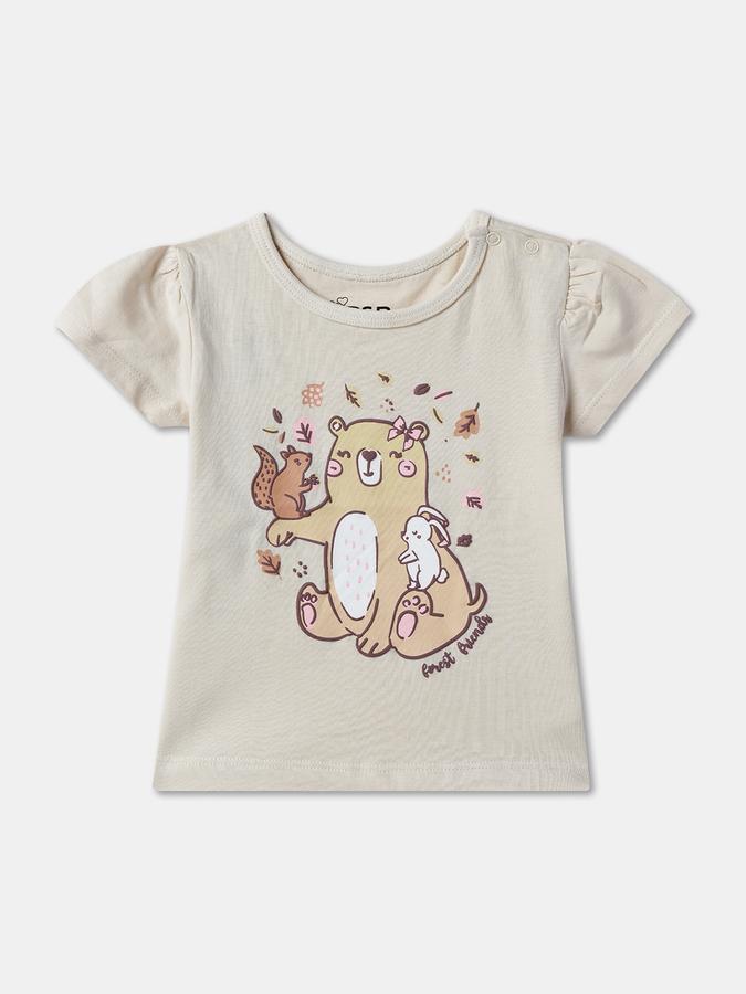 Baby Girls Graphic Print Pure Cotton Regular T Shirt