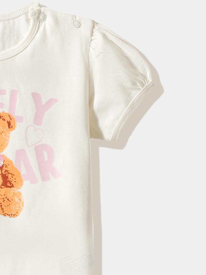 Girls Cotton Regular Fit Crew Neck Graphic T-shirt