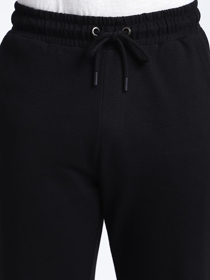 Men Cotton Regular Fit Drawstring Textured Pants