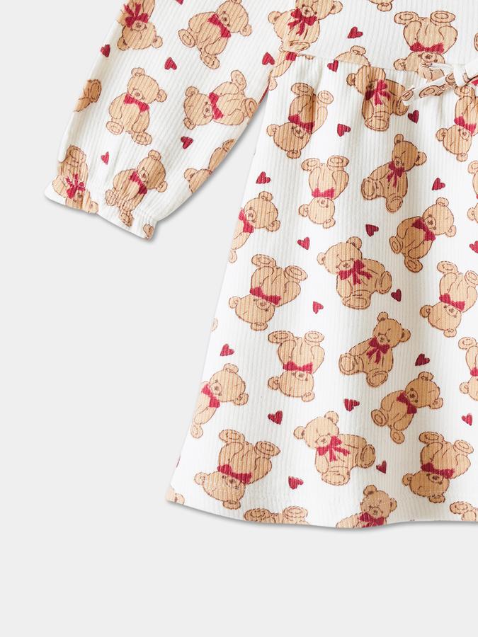 Girls Cotton Regular Fit Round Neck Printed Dress