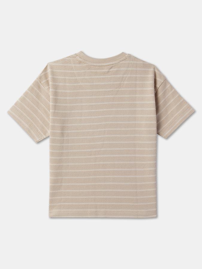 Boys Striped Relaxed Fit Crew-Neck T-Shirt image number 1