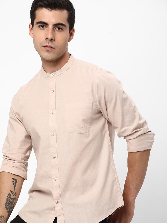 R&B Men Beige Casual Shirts