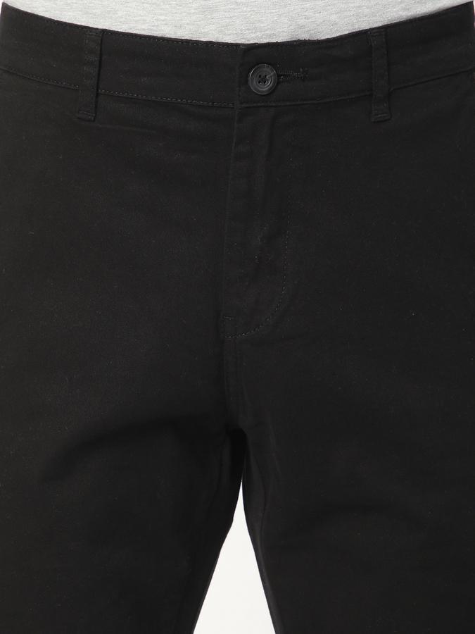 Men Cotton Regular Fit Flat Front Solid Trousers