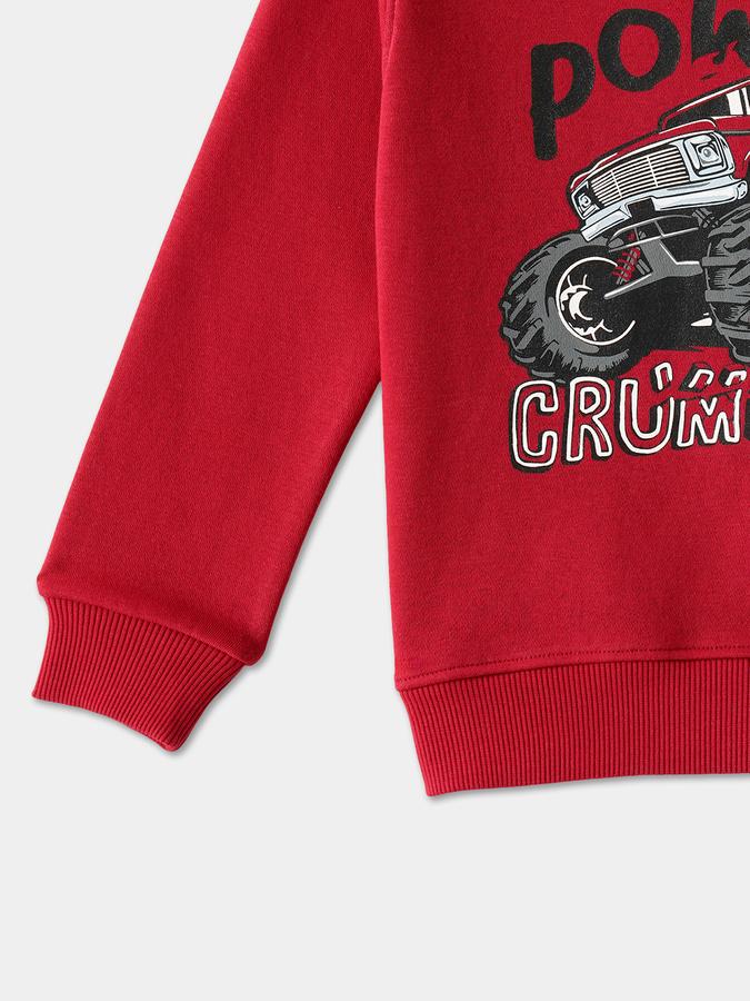 Boys Cotton Blend Relaxed Fit Crew Neck Graphic Sweatshirt