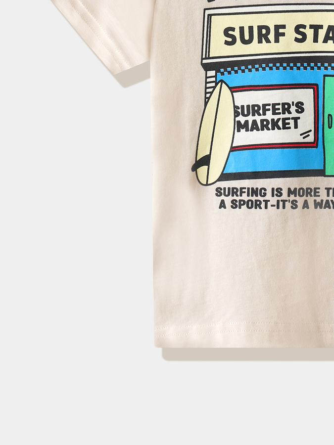 Boys Cotton Regular Fit Crew Neck Graphic T-shirt