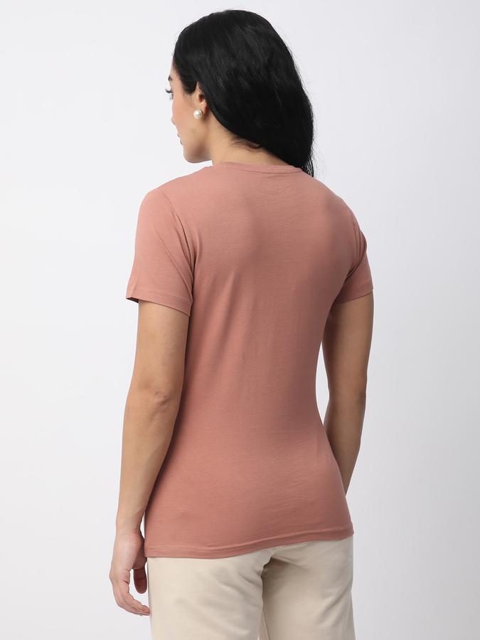 Women Cotton Relaxed Fit Crew Neck Solid T-shirt