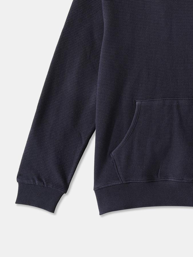 Boys Cotton Relaxed Fit Hooded Solid Hoodie