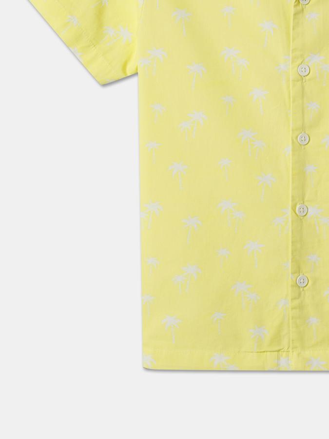 Boys Regular Fit Short Sleeve Camp Collar Shirt