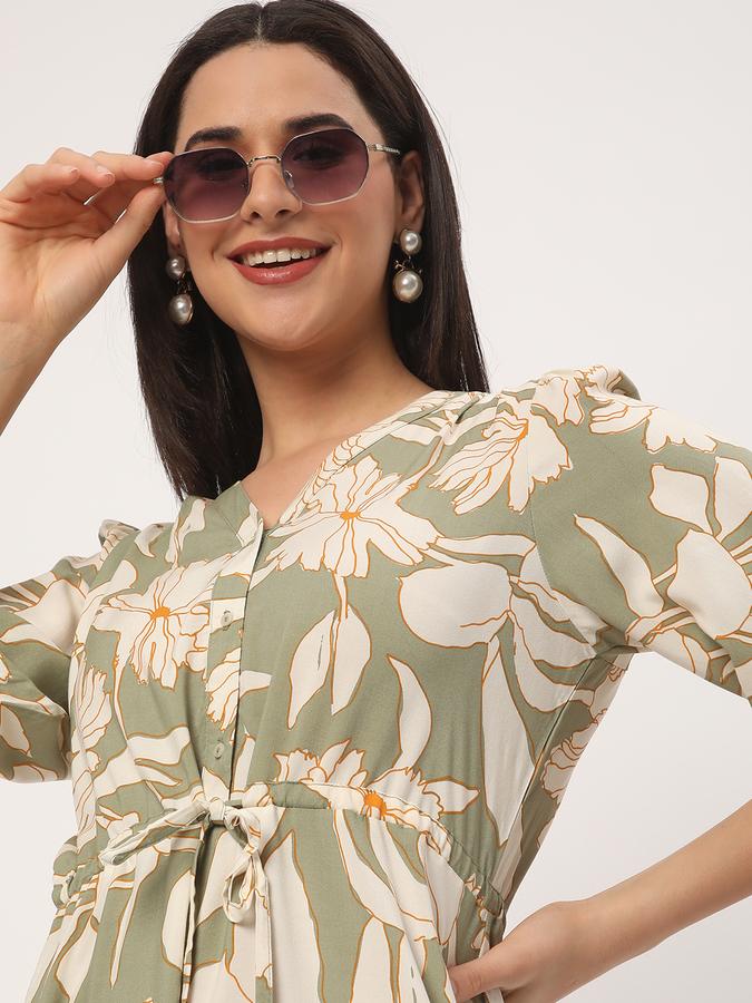 Women Floral Print V-Neck Dress image number 0