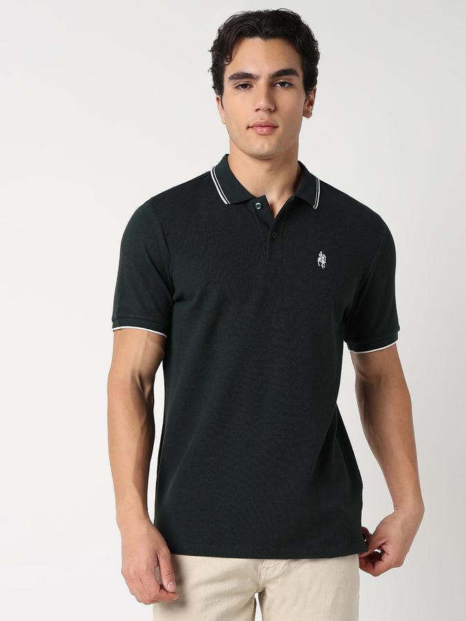 Self Design Men Peter Pan Collar T-Shirt image number 0