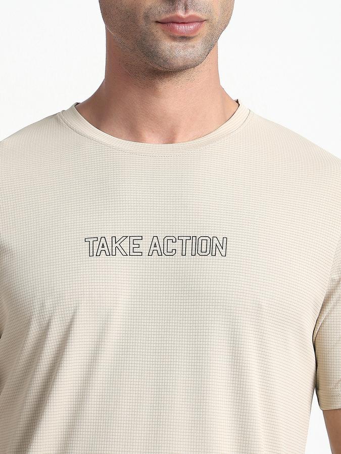 R&B Men's Beige Printed T-Shirt