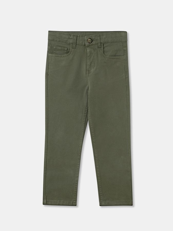 Boys Relaxed Fit Solid Flat Front Trouser