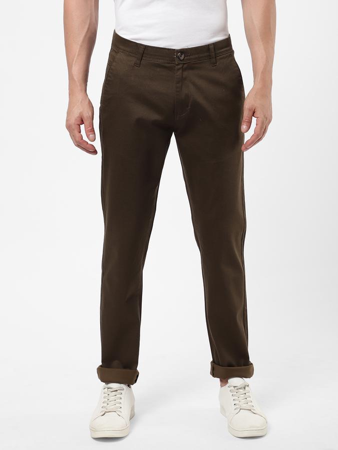 R&B Men Olive Casual Trousers image number 0