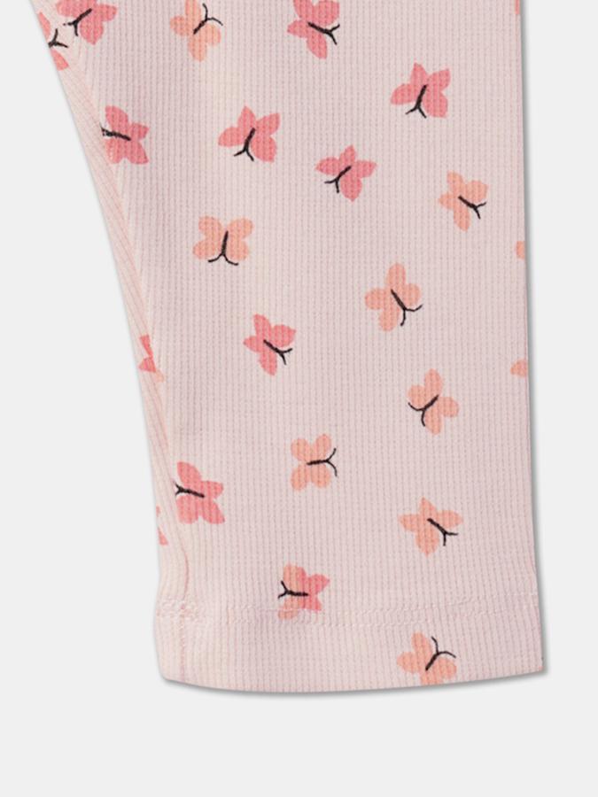 Girls Butterfly Print Leggings with Elasticated Waist image number 2
