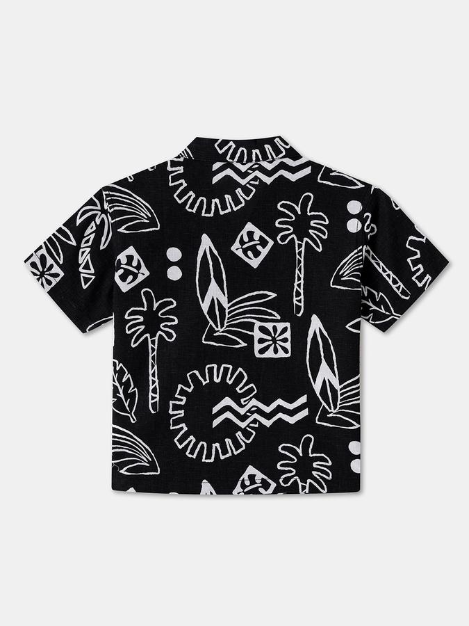 Boys Regular Fit Short Sleeve Camp Collar Shirt