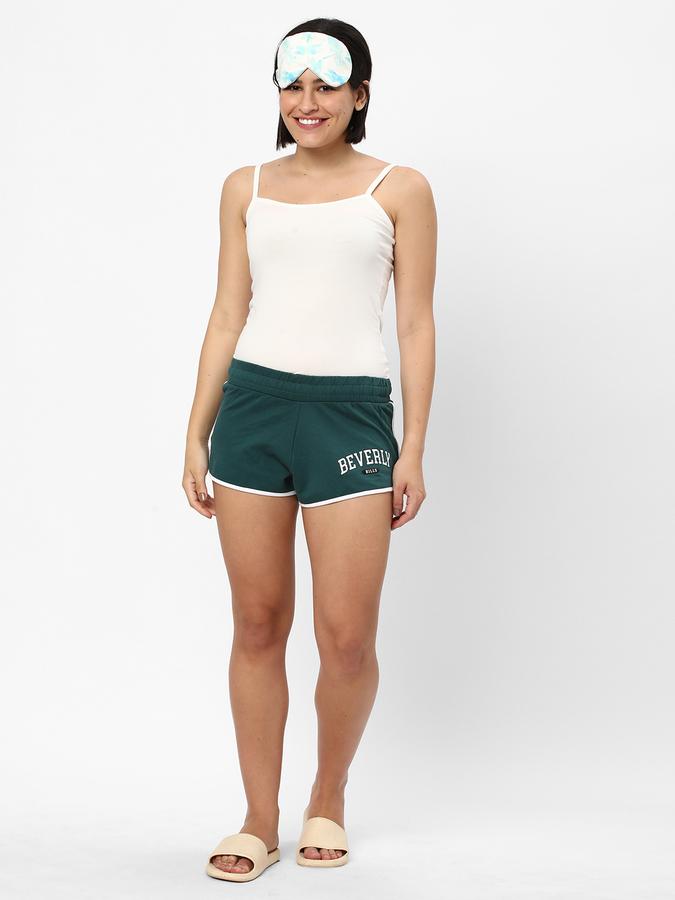 Women Typographic Print Hot Pants Shorts image number 1