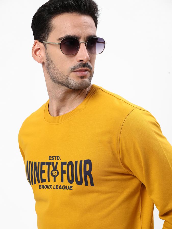 Men Cotton Regular Fit Crew Neck Graphic Sweatshirt