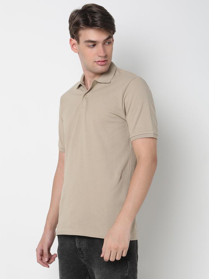 Men Regular Fit Polo T-Shirt with Ribbed Hem image number 1