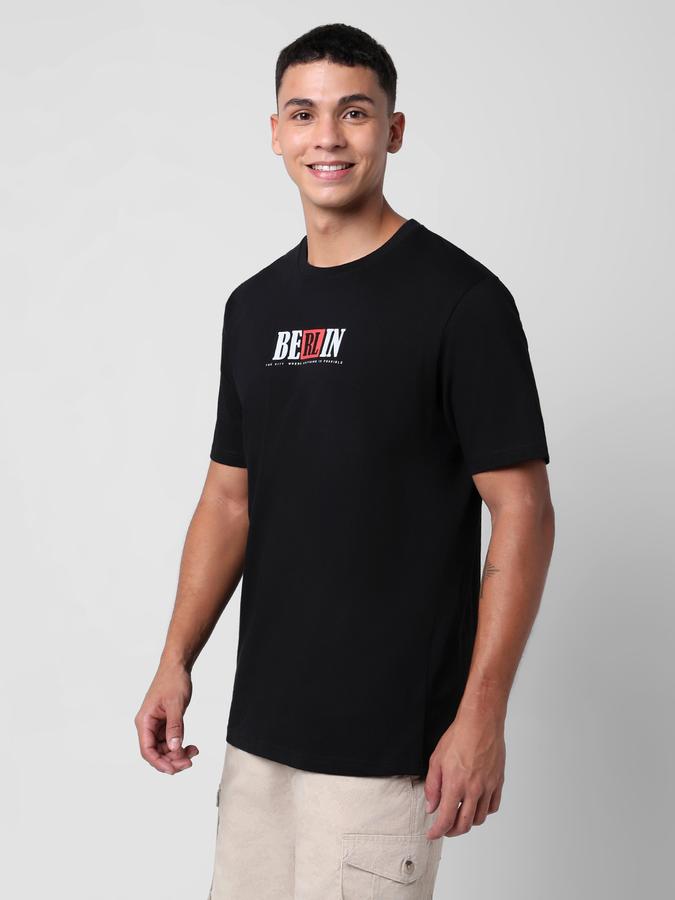 Typographic Print Round Neck T-Shirt image number 1