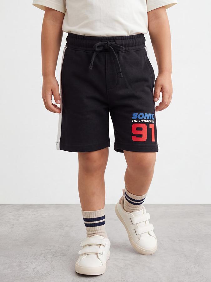 R&B Boys Navy Blue Graphic Print Mid Rise Shorts