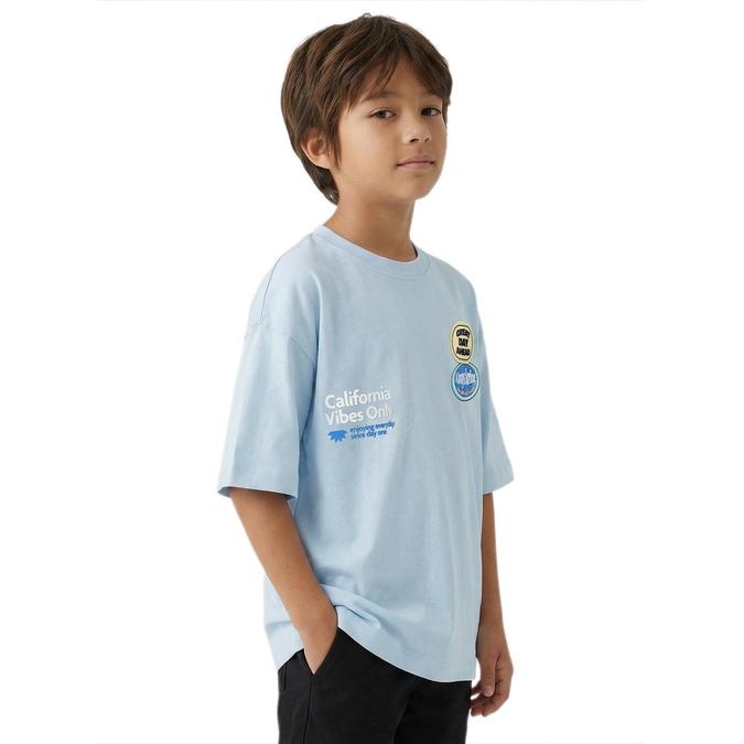 R&B Boy Blue Cotton Printed Round Neck T-Shirt