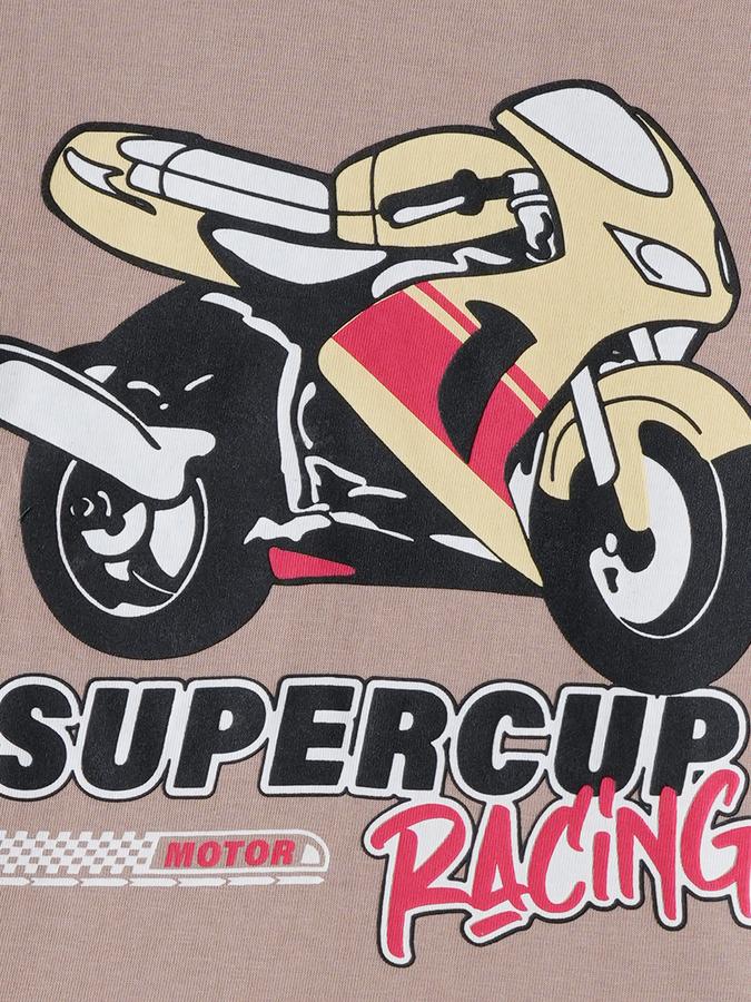 Boys Cotton Regular Fit Crew Neck Graphic T-shirt