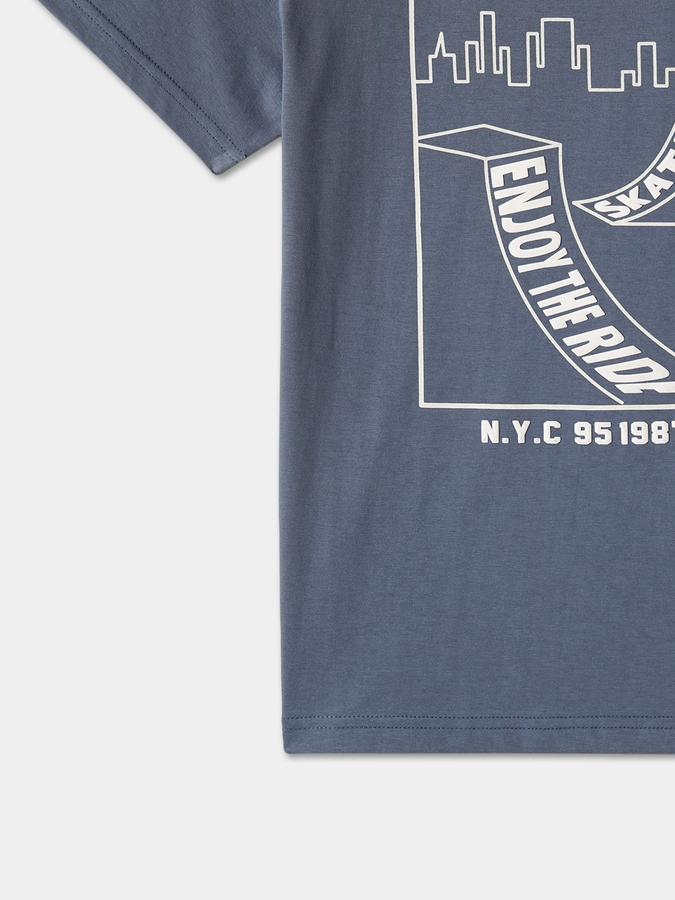 Boys Cotton Regular Fit Crew Neck Graphic T-shirt