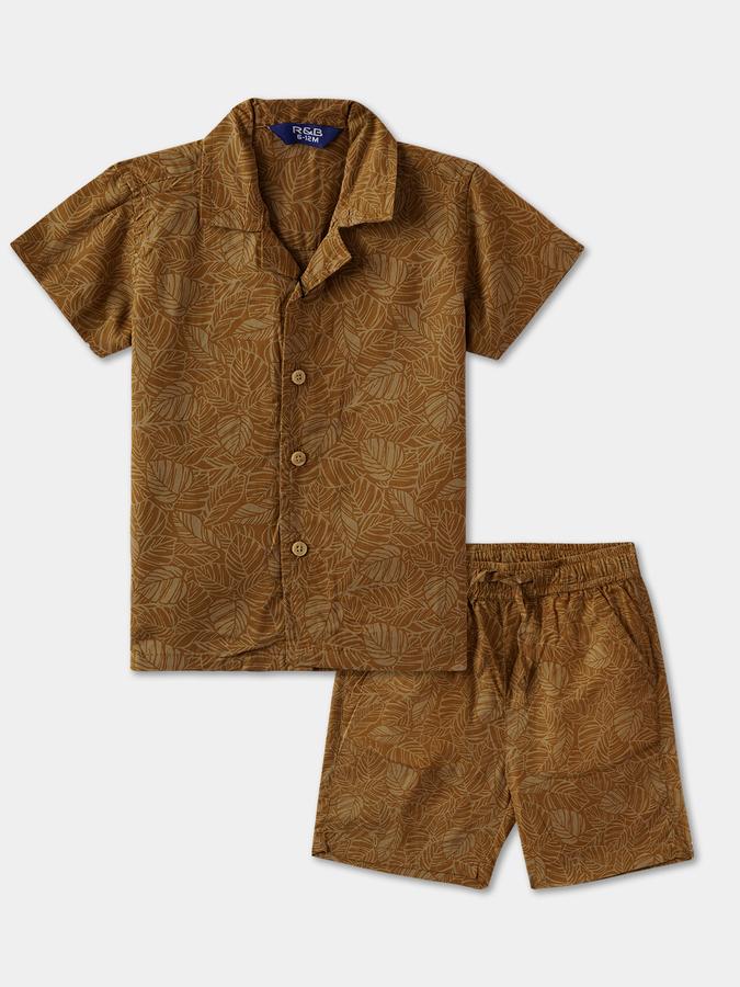 Boys Graphic Shirt with Shorts Fashion Set
