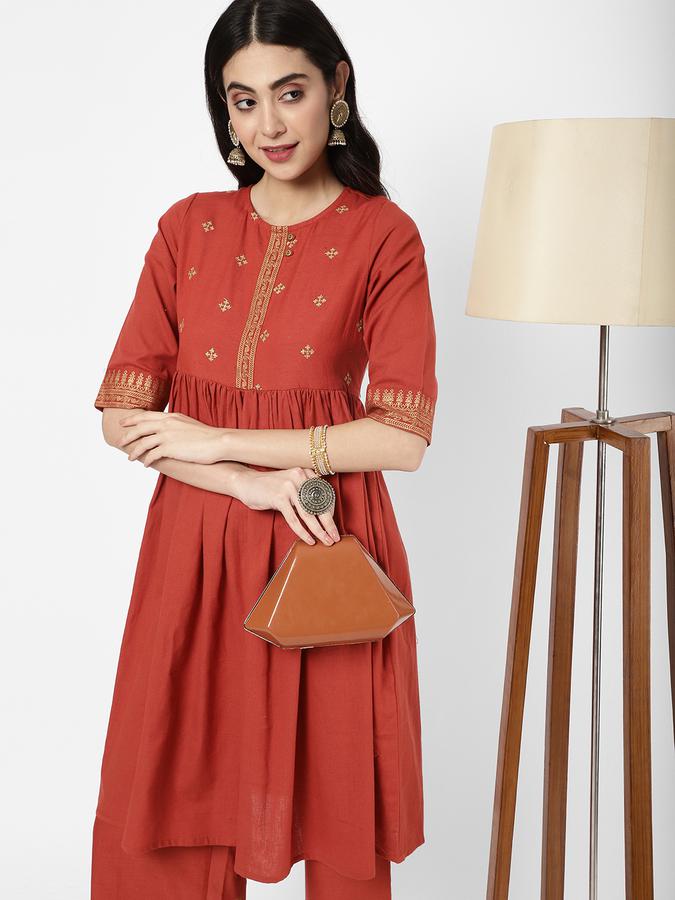 R&B Women Rust Kurtas image number 0