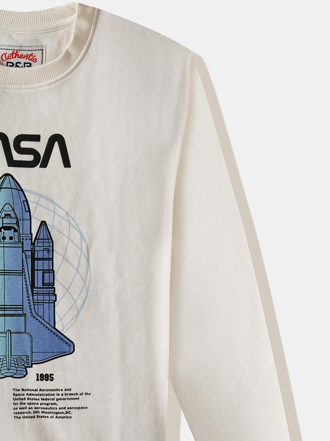 Boys Cotton Blend Relaxed Fit Crew Neck Graphic Sweatshirt